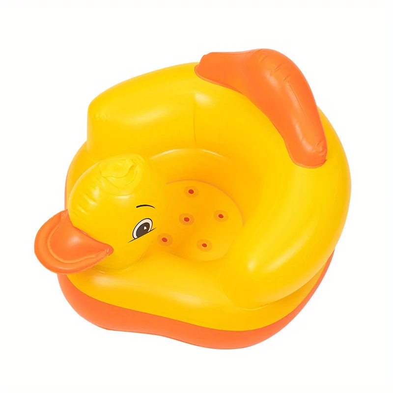 Opblaasbare Kleine Gele Eend Kinderstoel | Kinder Cartoon Sofa voor 1, 2, 3 Jaar - Afbeelding 3