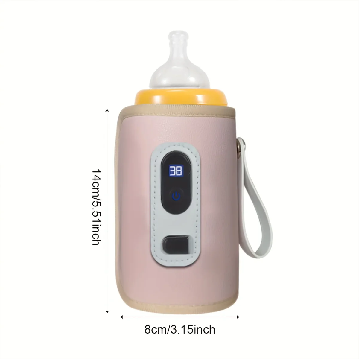Draagbare Babyfles Verwarmer | USB-Aangedreven 5-Snelheden Temperatuurinstellingen voor Melk & Dranken, Ideaal voor Reizen - Afbeelding 3