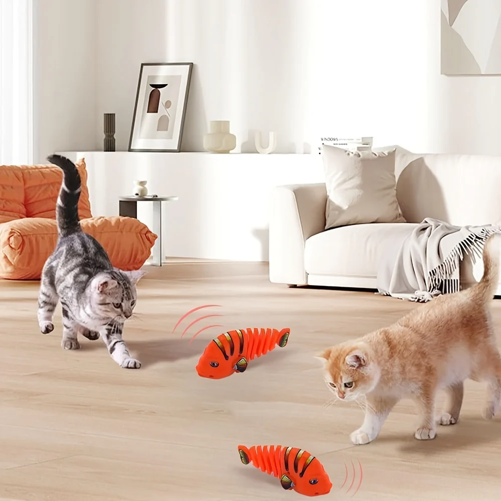 Wind-Up Vissen Speeltje | 360° Swingende Cartoon Vis voor Katten | Duurzaam & Kleurrijk Speelgoed Zonder Batterijen - Afbeelding 4