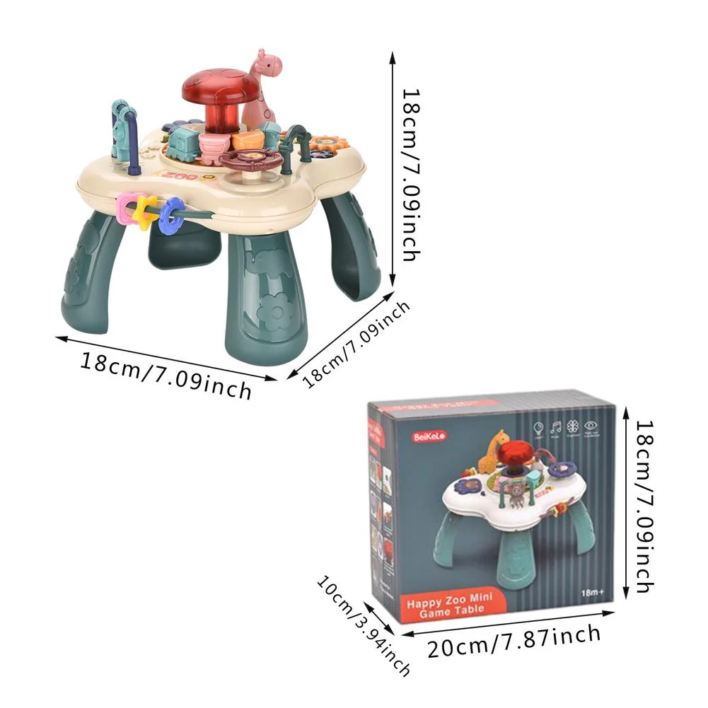 Play Time Activiteitentafel | Leuke treinen, paddenstoelen, dieren, kleurrijke tandwielen, handrol – Vroeg educatief speelgoed voor jongens en meisjes vanaf 3 jaar - Afbeelding 4