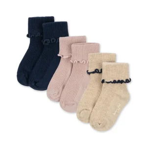 3 Pak Frill Sokken - navy/cream/blush