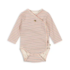 BASIC LONG SLEEVE NEWBORN BODY - stripe tricolore petit