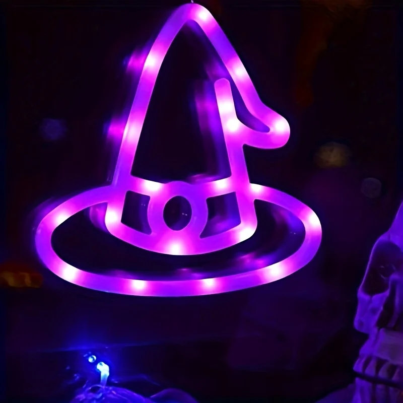 3 stuks Halloween LED lichtsnoer | Pompoen, huis & hoed decoratie, batterijen aangedreven - Afbeelding 4