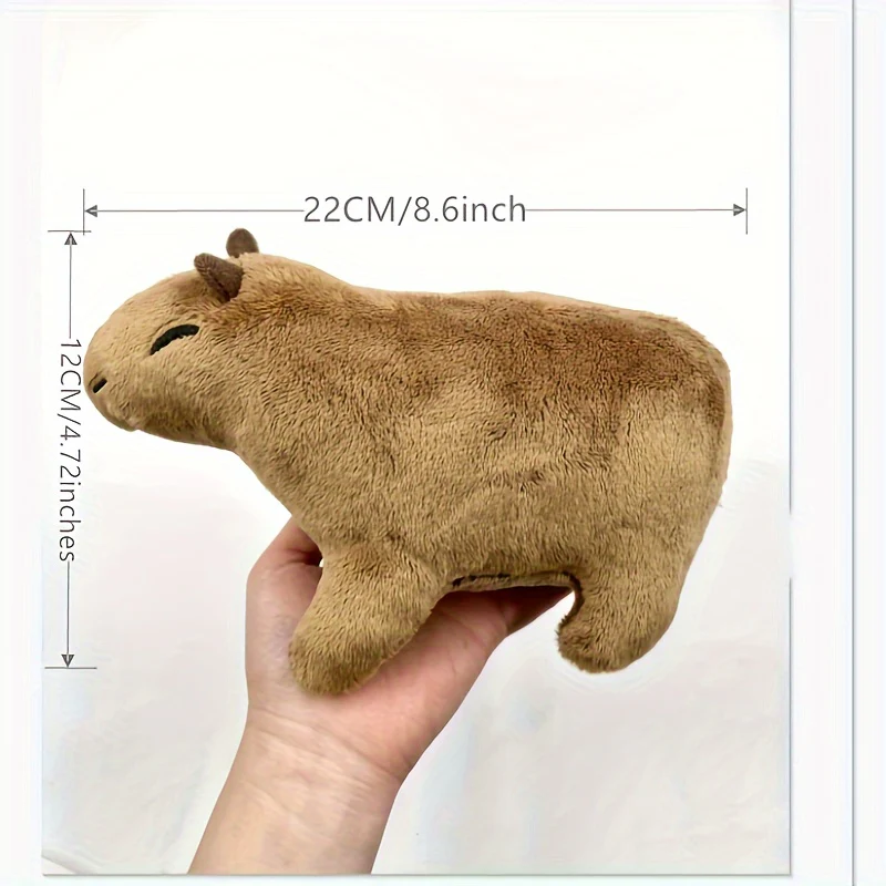 22.35 cm Capybara Knuffel | Zachte, Lifelike Pluche met Glimlach | Cadeau voor Jongens & Meisjes - Afbeelding 7