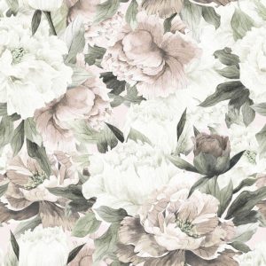 ' White And Pink Peonies Max ' Behang